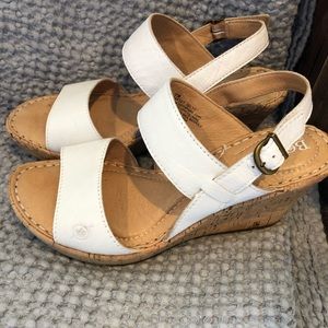 Born Wedges in white. EUC / minimal signs of wear.